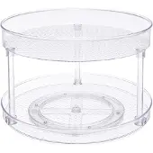Famanu - Lazy Susan Draairek, 2 niveaus, transparant, organizer, 30,5 cm