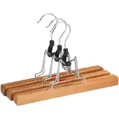 Famanu – Houten broekklemhangers, set van 3, compact en ruimtebesparend