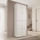 Meubella - Deacon - Schoenenkast - Wit - 70x33x190 cm