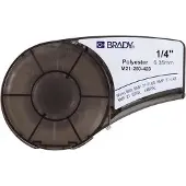 Brady M21-250-423 tape polyester | zwart op wit | 6,35mm x 6,40m