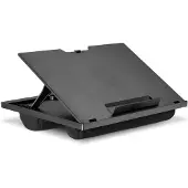 Famanu - Verstelbare laptopstandaard met kussen – ontwerp – zwart