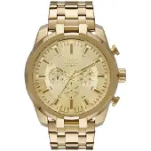 Diesel split quartz goud heren horloge met goudkleurige & roestvrij stalen band