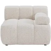 Vente-unique Hoekfauteuil rechts in beige gemêleerde stof FACIVIL