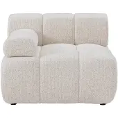 Vente-unique Hoekfauteuil links in beige gemêleerde stof FACIVIL