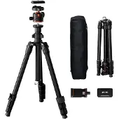 Famanu – Camerastatief 178 cm, lichtgewicht reisstatief met kogelkop en telefoonhouder