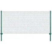 vidaXL Draadgaashek met palen 25x1 m staal groen