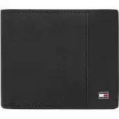 Tommy Hilfiger Portemonnee 'Flag Plaque Bifold Flap' zwart