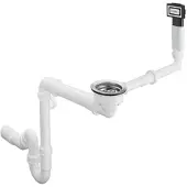 Hansgrohe - Afvoer- en overloopgarnituur voor enkele spoelbak graniet, chroom 43927000