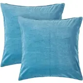 Homescapes fluwelen kussenhoes set van 2 in hemelsblauw, 40 x 40 cm