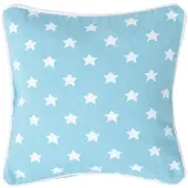 Homescapes Katoenen kussenhoes met sterren, blauw, 30 x 30 cm