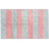 Homescapes Antislipbadmat met streeppatroon 100% katoen, roze en grijs