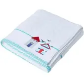Homescapes strandhuisbadlaken van puur katoen, wit en blauw