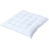 Homescapes stoelkussen – katoenen zitkussen – wit – 40x40 cm – met lint – voor eetkamer & buitengebruik