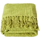 Homescapes Nirvana plaid, 100% katoen, groen, 225 x 255 cm