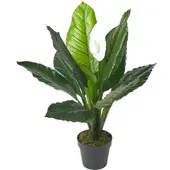 Homescapes Kunstplant Spathiphyllum Wallisii, Vredelelie met witte bloemen, 90 cm