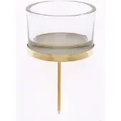 Famanu - Kandelaar met theelichtglas goud