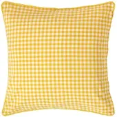 Homescapes Gingham katoenen kussenhoes 60 x 60 cm geel