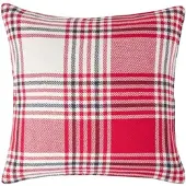 Homescapes Rode Schotse ruit katoenen kussenhoes 45 x 45 cm