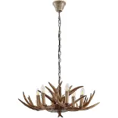 LINDBY Hanglamp Tejask, dimbaar, bruin / roest, Woon-/ Eetkamer, Kunststof, Landelijk, hanglamp