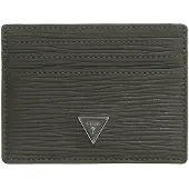 GUESS Leren kaarthouder Milano Card Holder Military donkergroen
