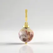 Cavill - 925 Sterling Zilver Vergulde Hanger met 5,25 ct Mexicaanse Agaat - Ronde Edelsteen - Natuurlijke Kleuren - Stijlvol & Tijdloos Sieraad