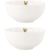 Zusss Set Van 2 Kommetjes Goud Hartje Keramiek Wit/Goud