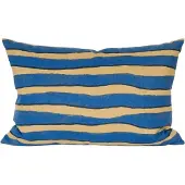 Fine Little Day Rand kussenhoes Bruin-blauw, 48x68 cm