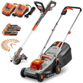 FUXTEC 20V Accu Tuinsets FX-E1RM20ECO-SET & FX-E1RT20-SET | Accu-grasmaaier en accu-grastrimmer | Verwisselbare accu | 30 cm maaier