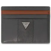 GUESS Leren kaarthouder Torino Card Holder Anthracite Grey donkergrijs