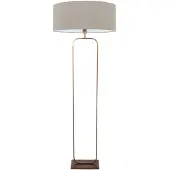 Steinhauer Vloerlamp Stang 4830BR - brons armatuur met grijs linnen kap