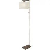 Steinhauer Vloerlamp brons Stang met witte kap