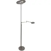 Steinhauer Staalkleurige vloerlamp Soleil 2 4386ST – LED uplight met leesarm