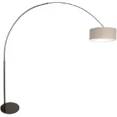 Steinhauer Booglamp Sparkled Light 4767CA cacao met grijs grof linnen kap