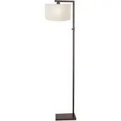 Steinhauer Cacao vloerlamp Stang 4877CA met schakelaar en grof wit linnen kap