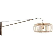 Steinhauer Wandlamp Breeza-Beach brons met bamboe kap Ø50 cm