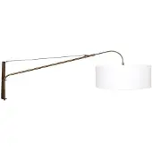 Steinhauer Wandlamp Elegant Classy brons met grof wit linnen kap Ø50 cm