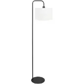 Mexlite Vloerlamp Stang 4778ZW zwart met grof wit linnen kap