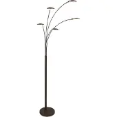 Mexlite 5-lichts vloerlamp Synna 1327CA – Cacao kleurige LED booglamp met dimfunctie