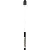 Steinhauer Alisio 4577ZW – Zwarte 1-lichts LED hanglamp met handgeblazen glas en Cable lift