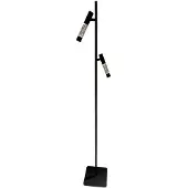 Steinhauer Vloerlamp Alisio 4597ZW 2-lichts luxe glas in zwart met push dimmer