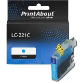 PrintAbout Inktcartridge LC-221C Cyaan geschikt voor Brother