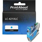 PrintAbout Inktcartridge LC-421XLC Cyaan Hoge capaciteit geschikt voor Brother