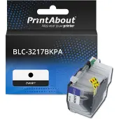 PrintAbout Inktcartridge LC-3217BK Zwart Hoge capaciteit geschikt voor Brother