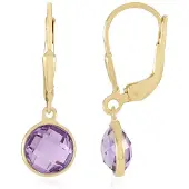 Cavill - 925 Sterling Zilver Oorbellen - Lavendel Amethist 1,62 ct Briolet Rond - Verguld - Elegante Zilveren Oorbellen Dames
