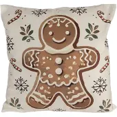 Clayre & Eef Sierkussen Beige Synthetisch Gingerbread man