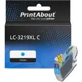 PrintAbout Huismerk vervangt Brother LC-3219XL C Inktcartridge Cyaan Hoge capaciteit