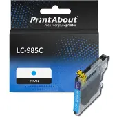PrintAbout Inktcartridge LC-985C Cyaan geschikt voor Brother