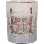 Clayre & Eef Waxinelichthouder Ø 10x13 cm Wit Glas Kerst