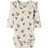 Lil´ Atelier BABY romper met ruches - ecru Meisjes Stretchkatoen Ronde hals - maat 62
