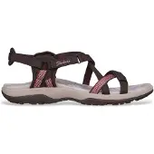 SKECHERS Dames Chocolade Reggae Slim Sun Array Sandalen (37), Bruin, Plat, Klittenband, Casual, Strandkleding 163115